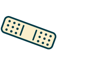 Symbol of heart with band-aid